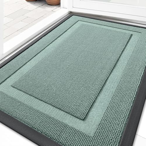 OLANLY Front Door Mat Outside 33x21, All-Season Heavy-Duty Rubber Doormat by OLANLY