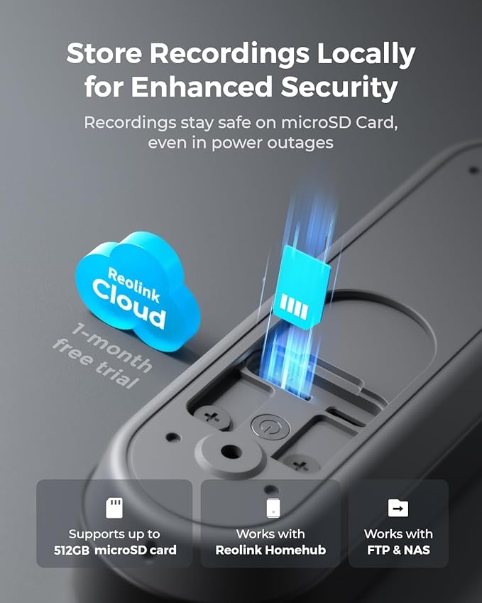REOLINK 2K Battery Video Doorbell Camera, 150°x150° Head-to-Toe View, 2.4/5 GHz WiFi, Two-Way Talk, No Monthly Fee, Person/Vehicle/Package Detection(Chime not Included)