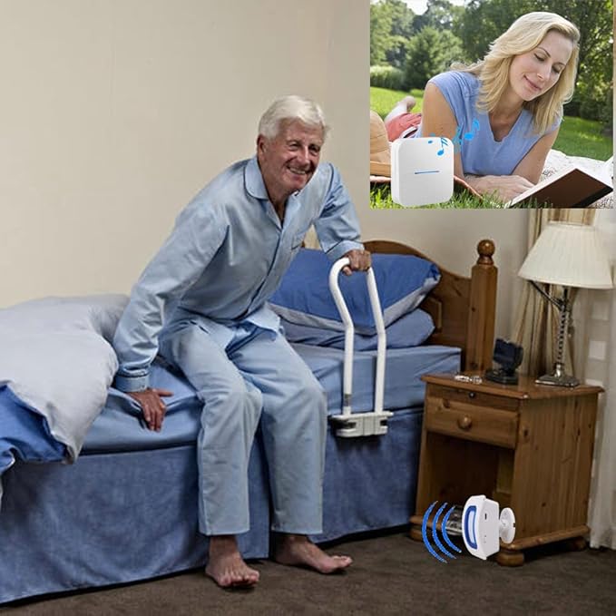 EverNary Bed Alarm for Elderly Dementia Patients,Portable Wireless Caregiver Pager Bed Alarms and Fall Prevention Alert for Elderly,Elderly Monitoring for Home