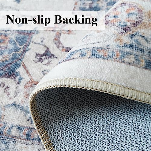 Hallway Washable Runner Rug - 2'6x12 Kitchen Rugs Entryway Rug Runner Vintage Soft Floor Mat Non Slip Indoor Farmhouse Carpet for Bathroom Living Room Bedroom (2'6''x12', Brick) - Image 4
