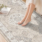 Washable Hallway 3x4 Floor Mats: Farmhouse Non-Slip Kitchen Sink Area Rug Water-Resistant Small Carpet for Living Room Bathroom Thin Soft Doormat Easy-Clean Decorative Rug for Pets Family(3x4,Beige) - Image 6