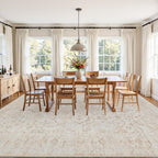 Area Rugs 9x12 Living Room: Bedroom Washable Carpet Warm Beige - Image 3