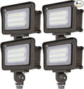 DAKASON 30W LED Flood Light Outdoor, Dusk-to-Dawn Photocell 180° Adjustable Knuckle, 3600LM 5000K Replaces 100W HPS/MH, IP65 Waterproof Outdoor Security Lighting Fixture, ETL Listed, 4 Pack