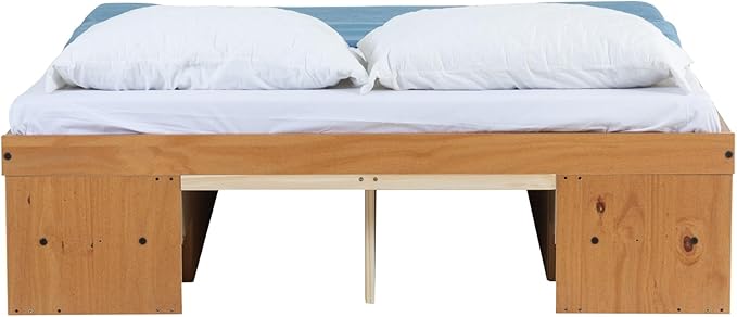 memomad Bali Storage Platform Bed with Drawers (Queen Size, Oak Brown Wood)