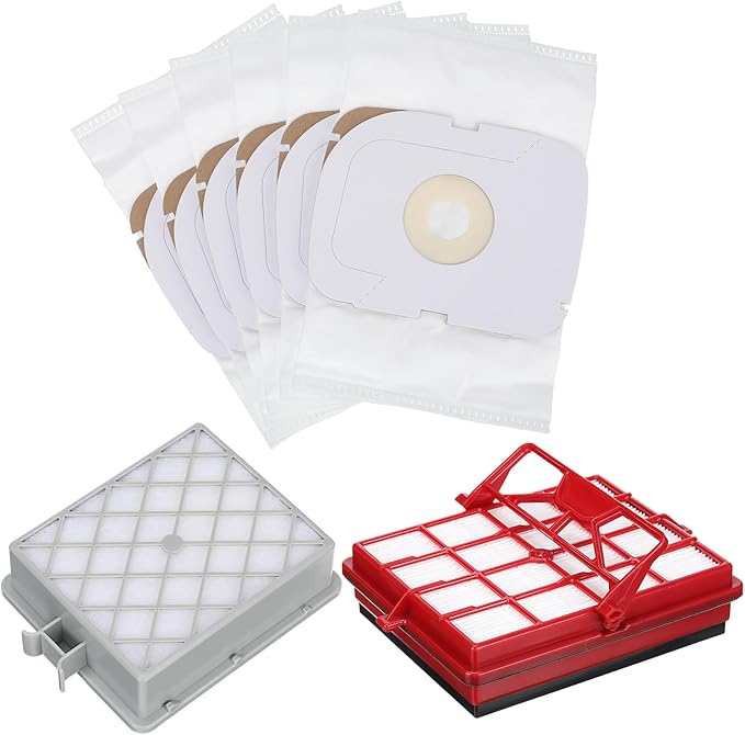 Tondiamo Style P Hepa Vacuum Bag and Filter Bundle Compatible with Aerus Lux Guardian Platinum Canister Vacuum Cleaner 1 Hepa & Carbon Pre and 1 Long Life After Filter with Handle, 6 Cloth Bags