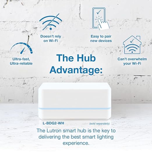 Lutron Diva Smart Dimmer Light Switch for Caseta Lighting (Lutron Smart Hub Required), for LED Lights, 150W, Single-Pole/3-Way, No Neutral, Brown (DVRF-6L-BR)