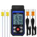 Thermocouple Thermometer Digital K Type Thermometer with 4 Thermocouples, -328~2500℉ Measuring Range HVAC Dual Channels Temperature Meter Gauge with LED Backlight & ADJ Compensation