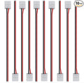 LightingWill 10pcs Pack Strip Wire Solderless Snap Down 2Pin Conductor LED Strip Connector for 8mm Wide 3528 2835 Single Color Flex LED Strips