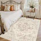 3x5 Area Rugs Living Room: Bedroom Washable Carpet Beige/Ivory - Image 2