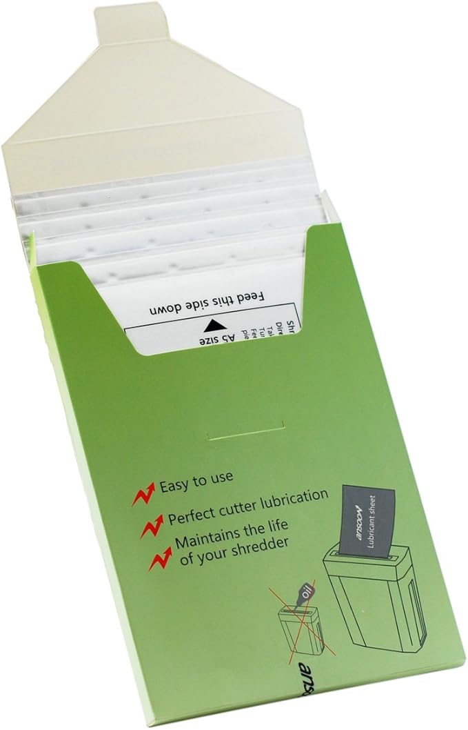 Ansoon 24 Pack Paper Shredder Lubricant Sheets, Paper Shredder Sharpening & Lubricating Sheets