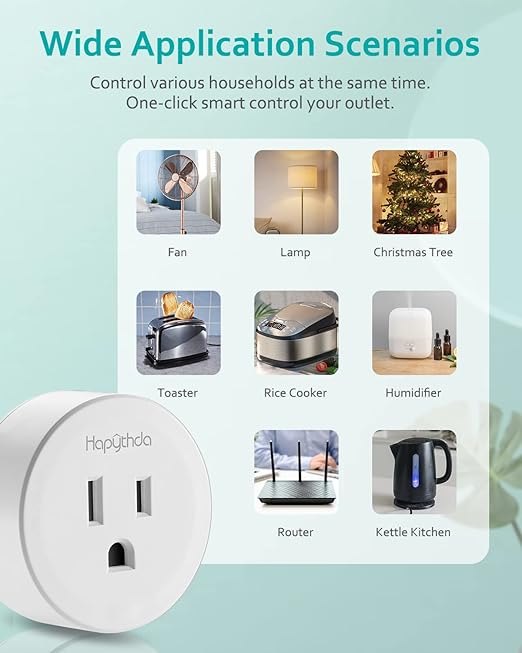 HAPYTHDA Remote Control Outlet,Remote Light Switch with 15A/1500W and 500 Feet RF Range,No Wiring Needed Smart Plug for Small Electrical Appliance with Anti-Surge 4000V