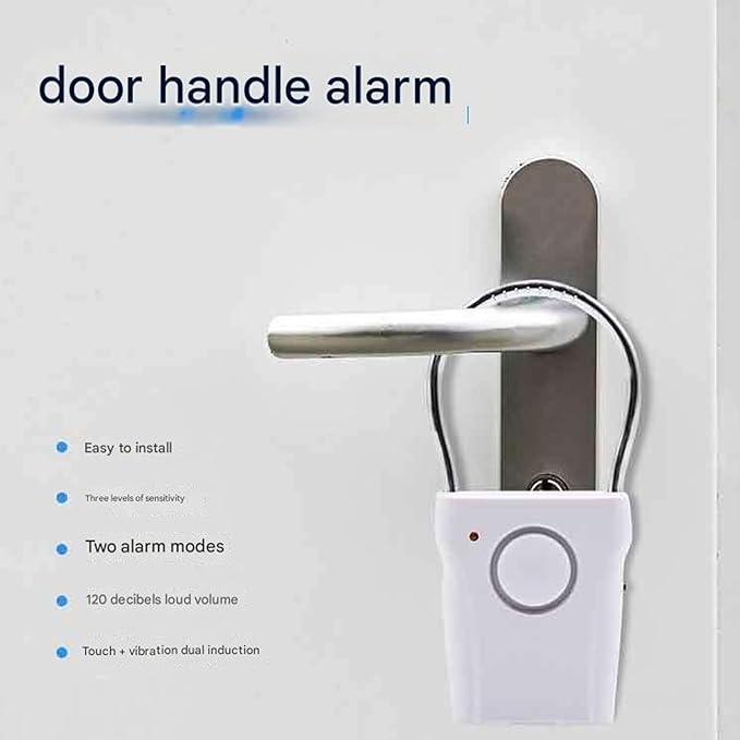 Wireless Door and Window Safety Sensors, Touch Vibration Detection, 120 Alarm Sound, Three Alarm Modes for Burglar Alarm System at Home