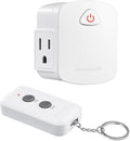 DEWENWILS Remote Control Outlet, Upgraded Version Wireless Remote Light Switch for Lamp, Household Appliances, 15A/1875W, 100 FT Long Range, Compact Side Plug, ETL Listed, White…