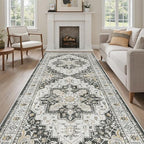 Madane 4x10 Wide Hallway Runner Rug Washable for Living Room, Black - Image 4