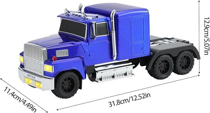 WSTER American Truck Bluetooth Speaker with HD Sound, TWS Pairing, LED Party Light, Operation Panel, Built-in Mic, Portable Car Model Speaker for Parties, Beach, Outdoor Activities (Blue)