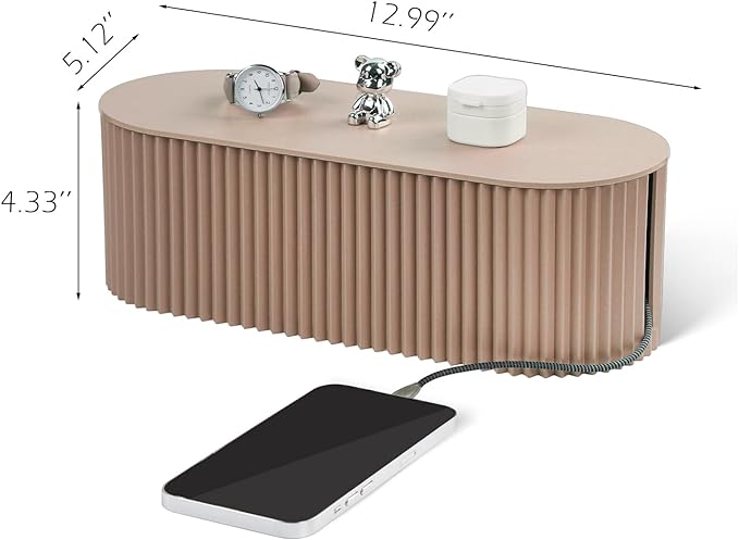 RAMFIYN Cable Management Box Large Cable Organizer Box for Power Strips, Surge Protectors, Chargers, Adapters, TV Computer Wires Cable Hider Organizer Box with Cable Ties，Clip Holders - Khaki