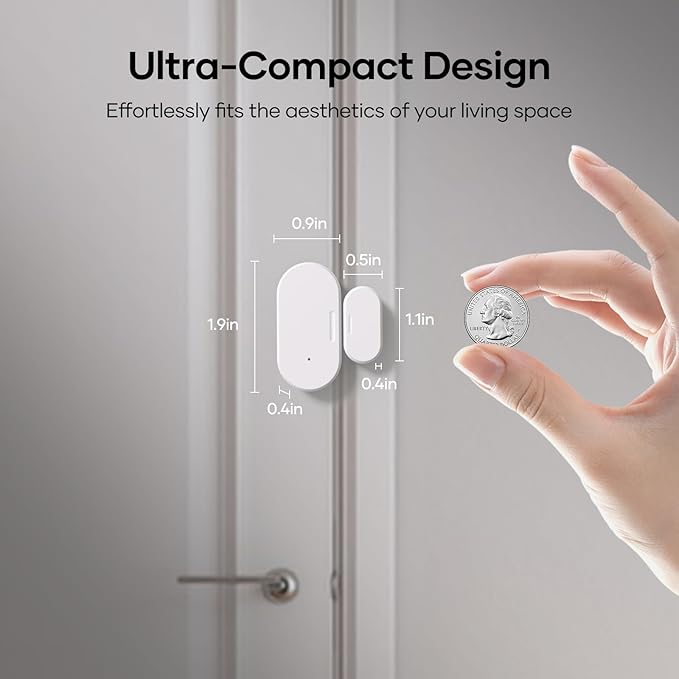 Zigbee Door Sensor 4 Pack, Mini Smart Door Sensor, Home Automation, Kid Safety, Compatible with SmartThings, Alexa, Home Assistant, Aeotec, Hubitat, Homey with Build-in Zigbee Hub, Hub Required