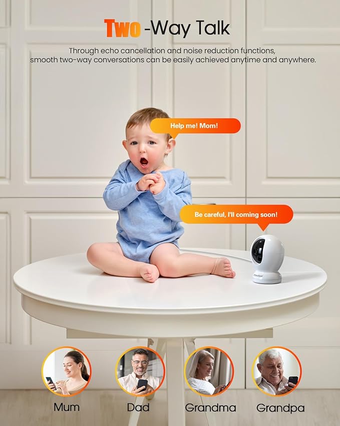 usogood 2.5K Indoor Camera for Home Security, 360°Pet Camera Indoor with Phone App,Support 5G/2.4Ghz WiFi,Dog Cameras with Speaker, Auto Motion Tracking Detection,2-Way Audio,Best Gift