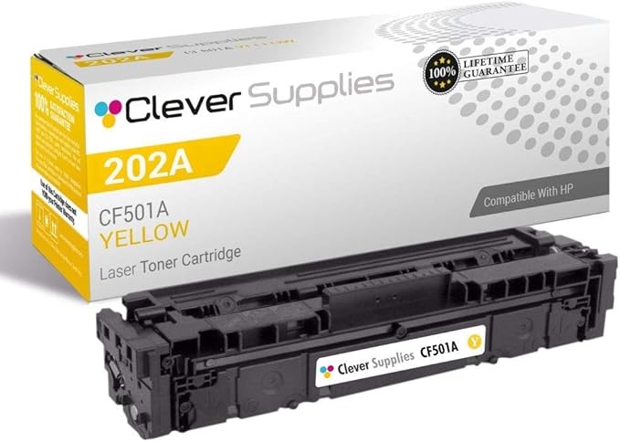 CS Replacement Toner Cartridge Compatible with HP 202A CF502A Yellow Pro MFP M281fdw M254dw M281dw M254dn M254nw M281fdn M281cdw M280nw M281 M254