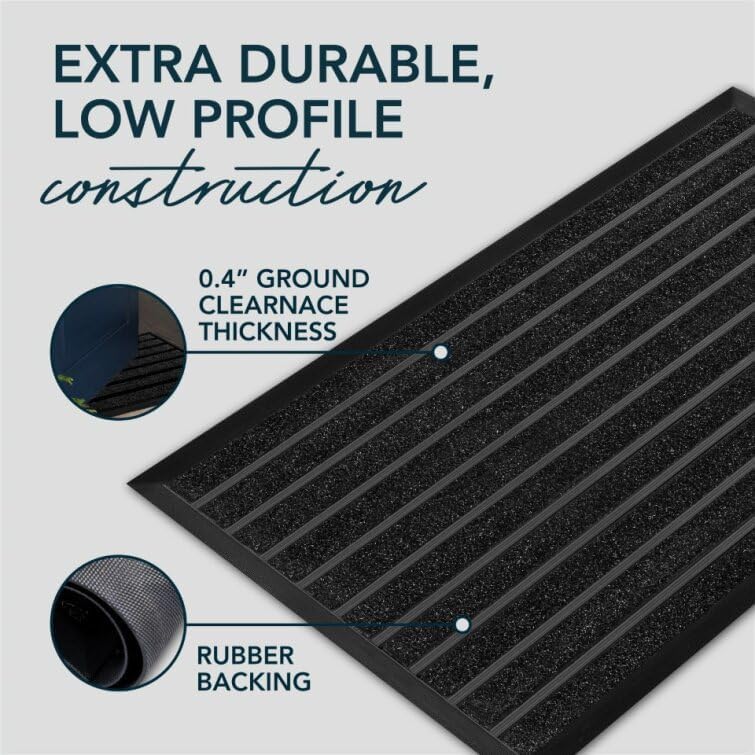 ubdyo Extra Durable Door Mat Outside Entrance (36" x 24", Bright Black) - Image 6