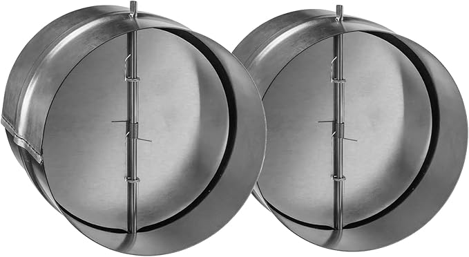 Draft Blocker 4'' Inch - Pack of 2 - Backdraft Damper - Draft Stopper - Backflow Preventer - Inline Fan Vent Deflector - One-Way Airflow Ducting - Dryer Duct Connector with Backdraught Flap