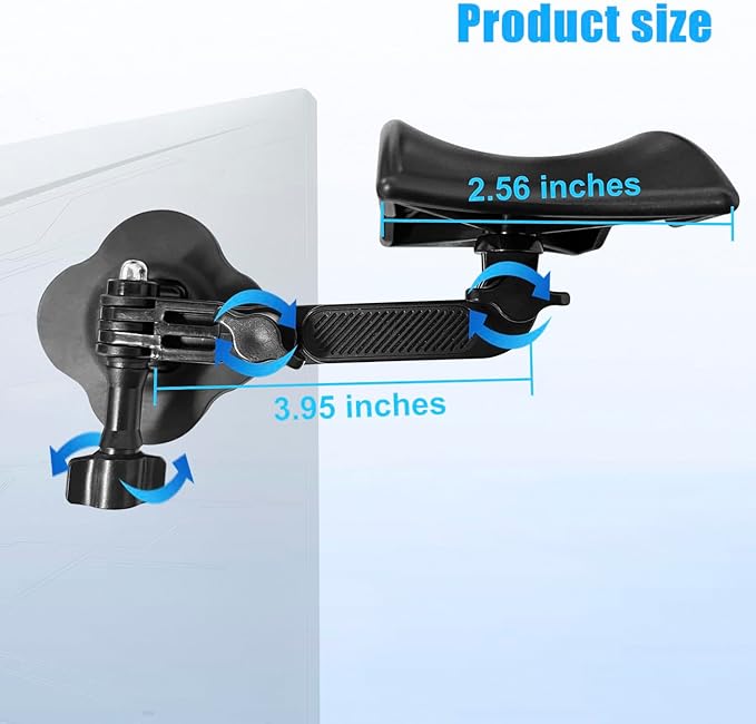 Khazylorr Monitor Stand for Headphones and Headsets, Adjustable Headphone Holder Hanger Hook Mount Strong Sticky on Monitor Space-Saving Desk Organizer, for Airpods Max and All Headphone