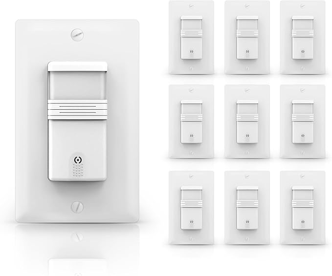 ECOELER Motion Sensor Light Switch, Occupancy & Vacancy Model Motion Activated Wall Switch, Single Pole Sensor Switch for Laundry, Garage, Neutral Wire Required, UL & FCC Listed