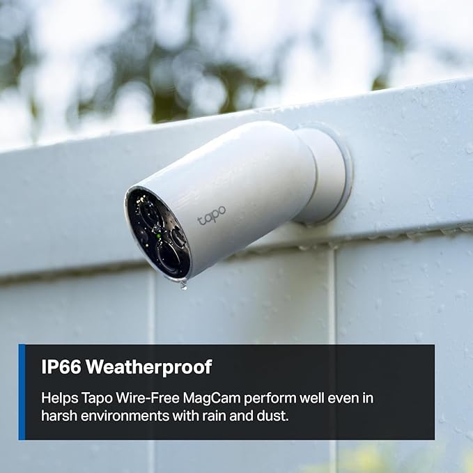 Tapo MagCam 2K+ - 2025 Wirecutter Best Outdoor Security Camera & PCMag Editors' Choice, Wireless Battery Power, Magnetic Mount, Subscription-Free SD Storage or optional Cloud, Person/Vehicle Detection