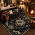 Vacuum-Friendly, 5x7 Washable Area Rug, Black Green Blue by meejou