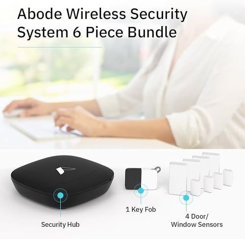 Abode 6 Piece Wireless Security System – Expandable to Protect Your Whole Home - Easy DIY Installation - Optional Professional Monitoring - Compatible with Alexa & Google Assistant