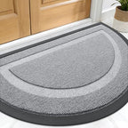 OLANLY Half Circle Front Door Mat Outside 33x21 All-Season Rubber Doormat by OLANLY