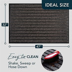 ubdyo Extra Durable Door Mat Outside Entrance (47" x 32", Bright Grey) - Image 2
