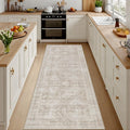 2'6''x8' Hallway Washable Runner Rug: Neutral Kitchen Carpet Brown by Luxturiy