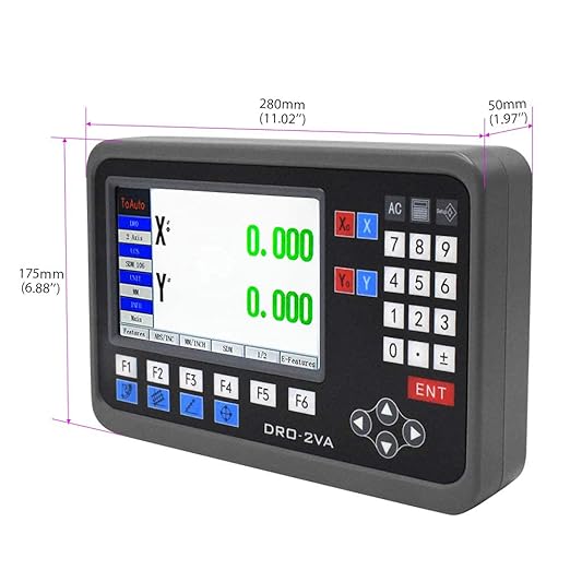 TOAUTO Digital Readout 2 Axis 3 Axis DRO Display Linear Scale 100~1000mm Precision 5um for Bridgeport/Knee Milling Lathe EDM Mill Machine (2 Axis DRO-LCD)