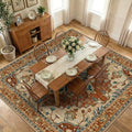 RELEANY Washable Area Rug, Square 10'x10', Red/Orange/Blue/Brown by RELEANY