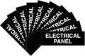 All Quality Basic Electrical Panel Sign - Fire Regulation Safety Compliance Sign - Black - Small (10 Pack)