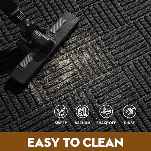 Front Door Mat, Heavy Duty Non-Slip Doormat 47.5"x35.5", Black - Image 5