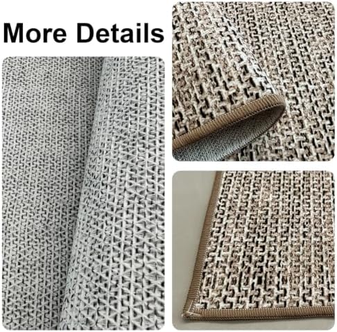 Washable 2x6 ft Textured Printing Runner Rug Brown Black Low‑Pile - Image 7