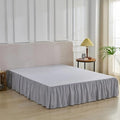 Bed Skirt Full Size Ruffled Bed Skirt with Split Corners, Full Bed Skirts 12 Inch Drop with Platform, 12'' Full, Silver Gray