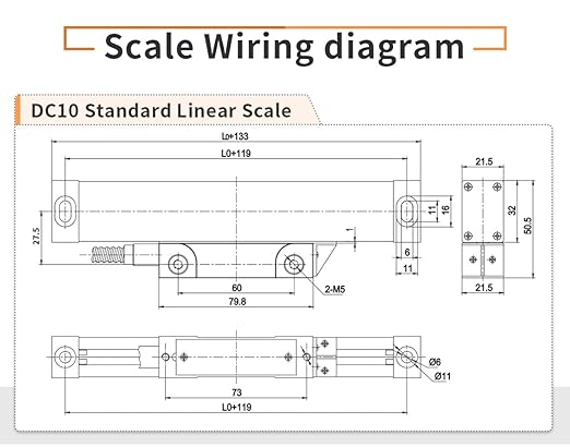 3 Axis DRO 420mm x 970mm x 470mm Optical Encoder, Digital Readout Display for Milling Machine, LED Glass Linear Scale for CNC Mill Lathe Milling Machine, Accuracy 5μm/0.0001”