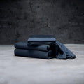 LUXOME Luxury Sheet Set | 100% Rayon (Viscose) from Bamboo | Twin XL - Navy | Deep Pockets | 3-Piece Set (Fitted, Flat, Pillowcase)