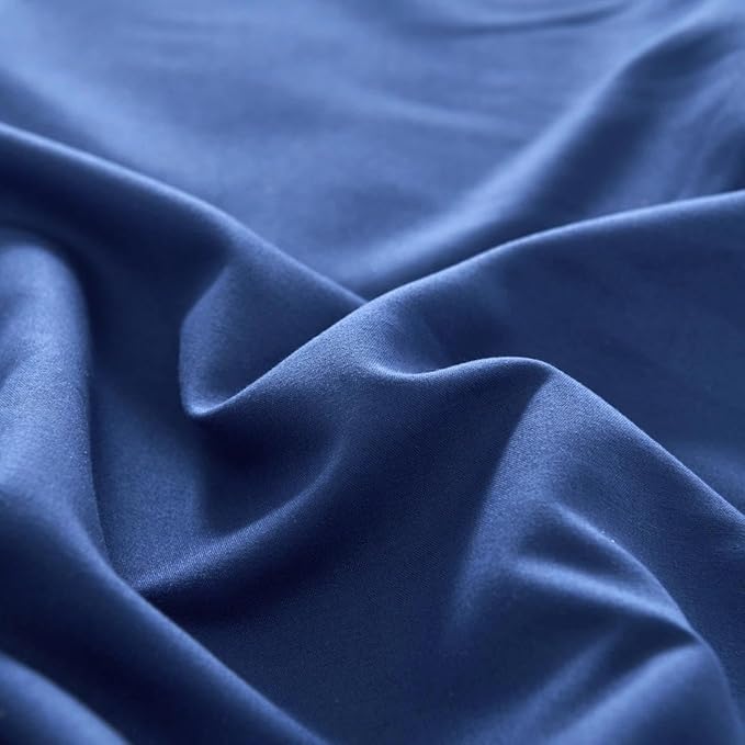 Bed Skirt Queen Size Ruffled Bed Skirt with Split Corners, Queen Bed Skirts 18 Inch Drop with Platform, 18'' Queen, Navy Blue ﻿