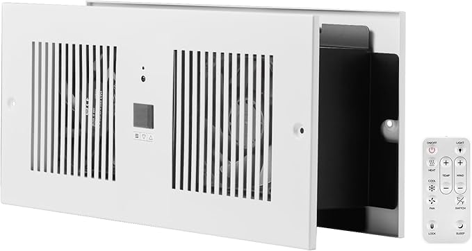 VEVOR Room to Room Fan, Adjustable Dual Airflow Through-the-Wall Fan with Remote & Temperature Control, 300 CFM 10-Speed Ventilation Quiet In-Wall Vent for Living, Laundry Room Indoor
