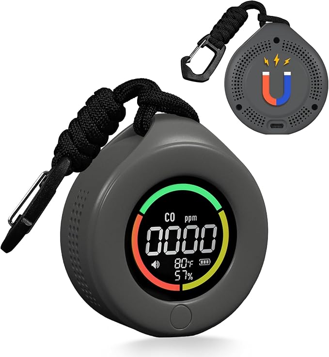 MOES Portable Carbon Monoxide Detectors, Travel CO Monitors with Convenient Type-C Charging & 120-Hr Battery - Compact, Magnetic for Proactive Campers, RV Life & Tents