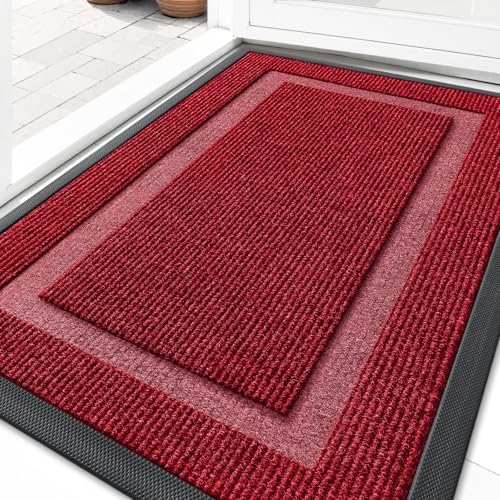 OLANLY Front Door Mat Outside 29.5x17, All-Season Heavy-Duty Rubber Doormat by OLANLY