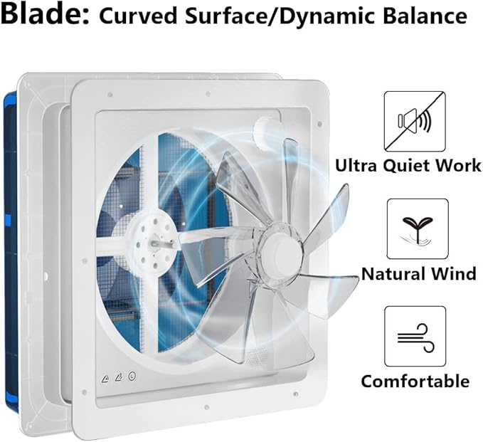 2012 Air Max 14" Vent RV Roof Vent Reversible Exhuast Fan, Ultra Low Sound RV Air Ventilation Ceiling Fan 12V Remote with Rain Sensor