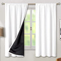 BGment White Blackout Curtains for Bedroom 63 Inch Length 2 Panels Set, Full Room Darkening Thermal Insulated Soundproof Window Curtain Drapes with Rod Pocket, Each Panel 38 Inch Wide, Pure White