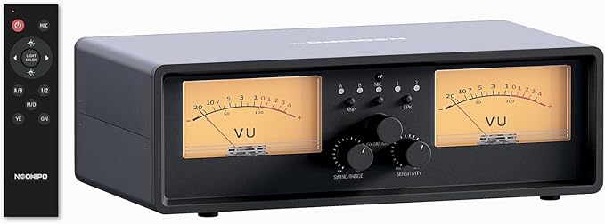 ET30 VU Meter Amplifier Speaker Selector Switch Box, 2 in 2 Out Vintage Switcher, with DB Panel Display for Stereo Class A, B, AB, D