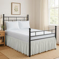 Ruffled Bed Skirt Split Corners with Platform, Tailored Fit Hotel Quality Wrinkle Free Ultra-Soft Microfiber Dust Ruffle, Upto 10 Inch Drop, Full, Ivory