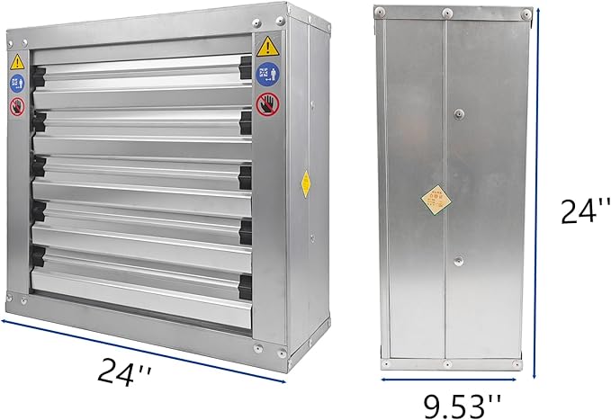 GRELWT 24" Wall Mounted Exhaust Fan -Automatic Shutter - Vent Fan For Home Attic, Shed, or Garage Ventilation, 4390 CFM, 6180 SQF Coverage Area, New Version